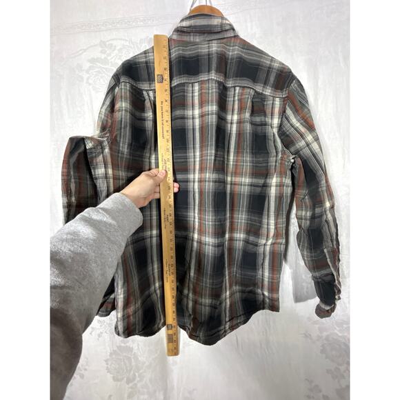 Carhartt Button Up Large Black Orange Plaid Relaxed Fit 101750 - Picture 9 of 9